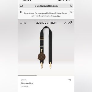 Black Louis Vuitton bandouliere Bag strap